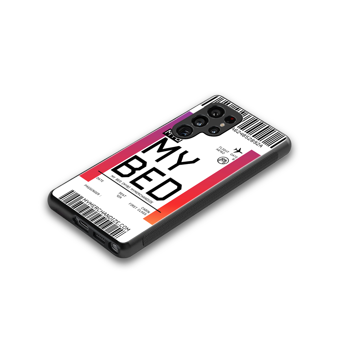 my bed boarding pass ticket back phone cover | glass case for samsung galaxy s25 ultra