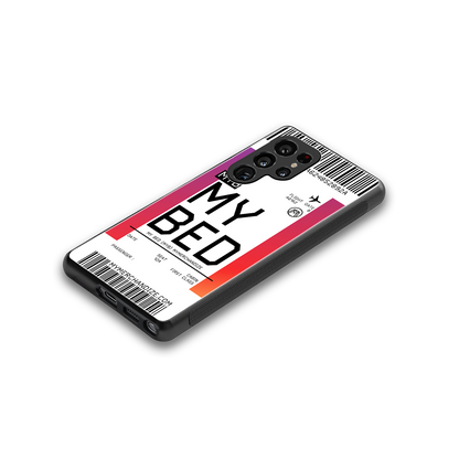 my bed boarding pass ticket back phone cover | glass case for samsung galaxy s25 ultra