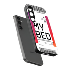 my bed boarding pass ticket back phone cover | glass case for samsung galaxy s24