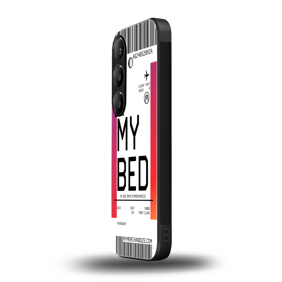 my bed boarding pass ticket back phone cover | glass case for samsung galaxy s24 plus