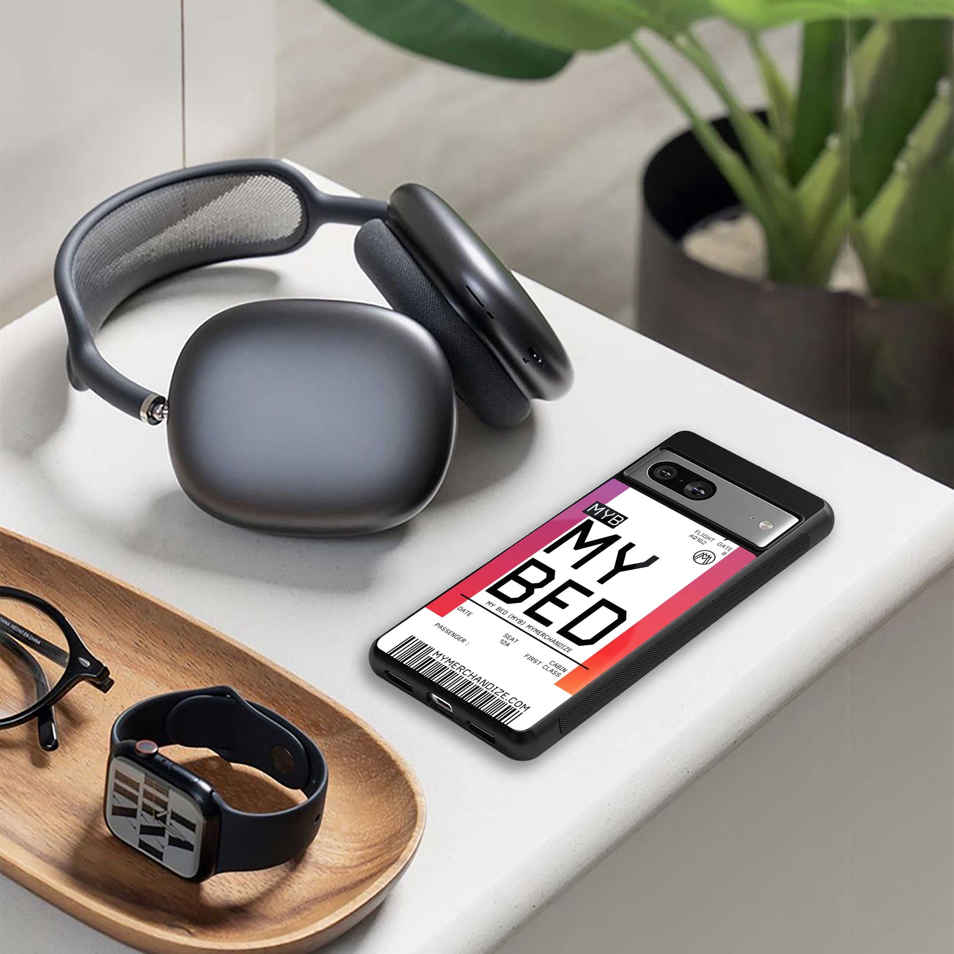 my bed boarding pass ticket back phone cover | glass case for samsung galaxy s24 plus