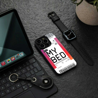 my bed boarding pass ticket back phone cover | glass case for iphone 16e