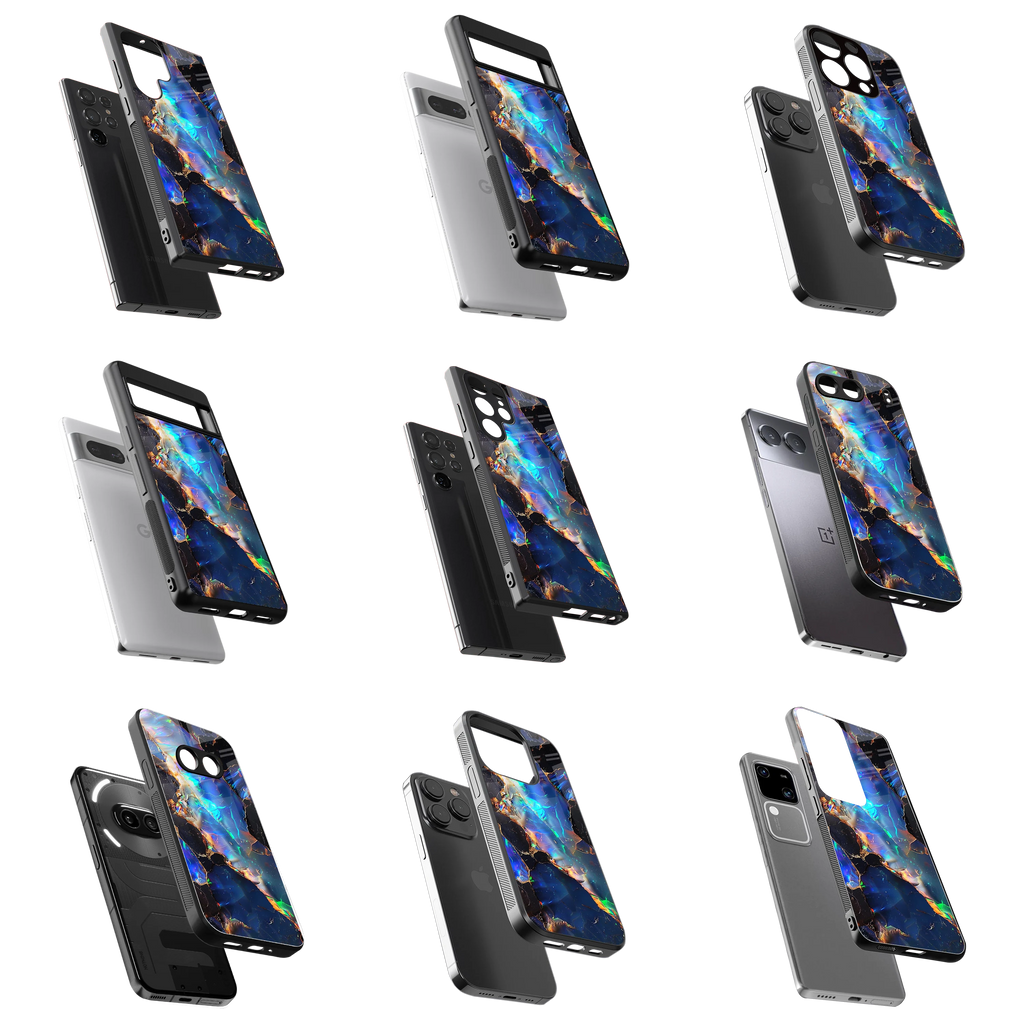 Durable Glass Back Mobile Case for iPhone, Samsung, OnePlus, Google Pixel, Redmi, Vivo, Oppo
