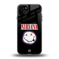 nirvana back phone cover | glass case for iphone 14 plus