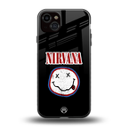 nirvana back phone cover | glass case for iphone 14 plus