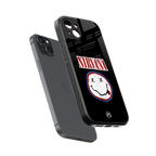 nirvana back phone cover | glass case for iphone 15 plus