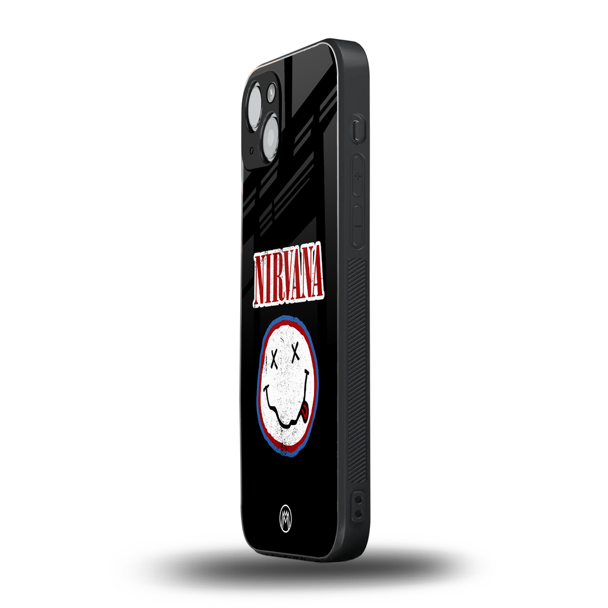 nirvana back phone cover | glass case for iphone 14 plus