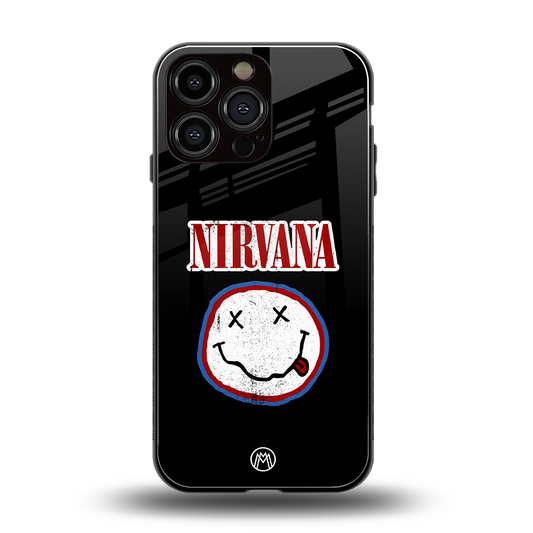 nirvana back phone cover | glass case for iphone 14 pro max