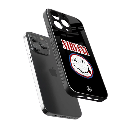 nirvana back phone cover | glass case for iphone 14 pro max
