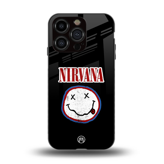 nirvana back phone cover | glass case for iphone 14 pro