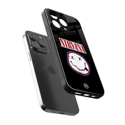 nirvana back phone cover | glass case for iphone 15 pro