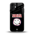 nirvana back phone cover | glass case for iphone 16 plus