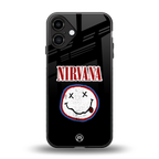 nirvana back phone cover | glass case for iphone 16 plus