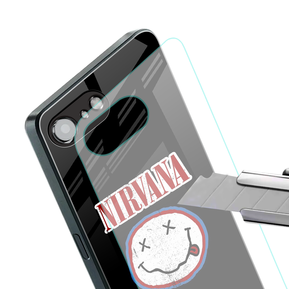 nirvana back phone cover | glass case for iphone 16e