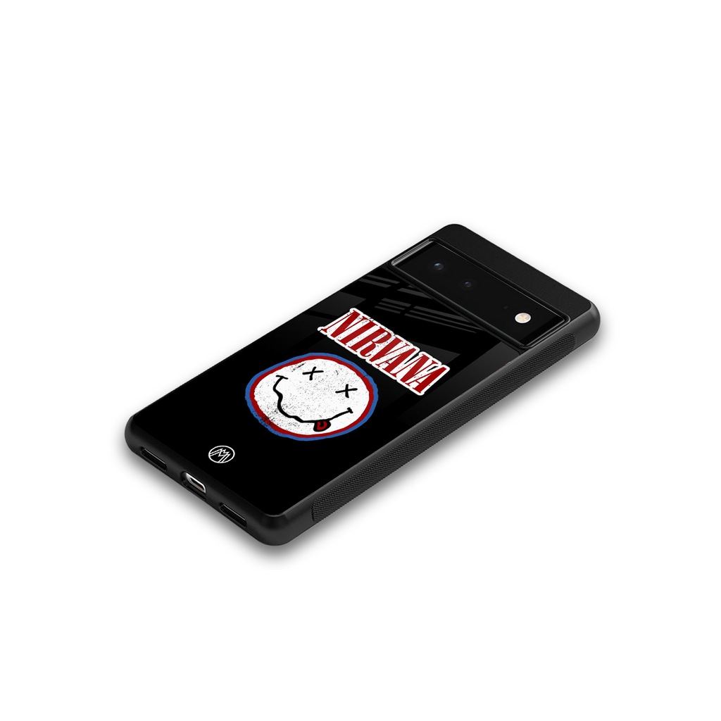 nirvana back phone cover | glass case for google pixel 6