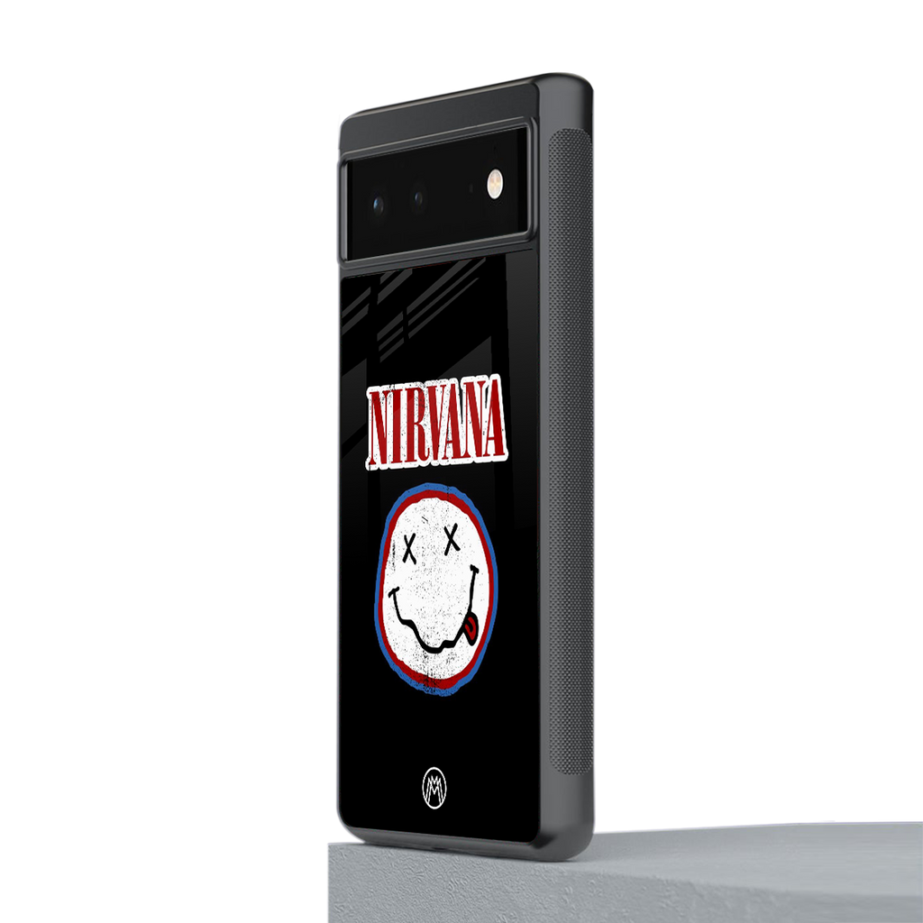 nirvana back phone cover | glass case for google pixel 6