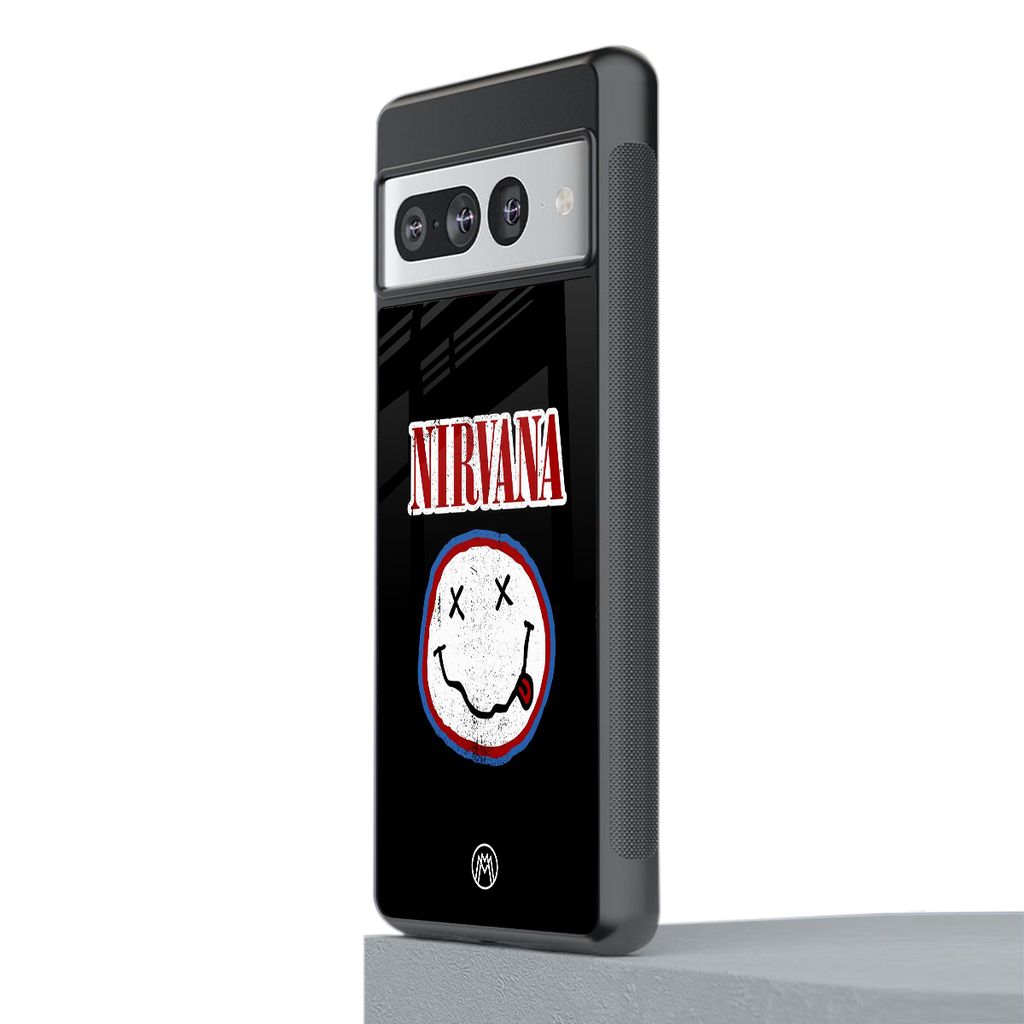 nirvana back phone cover | glass case for google pixel 7 pro