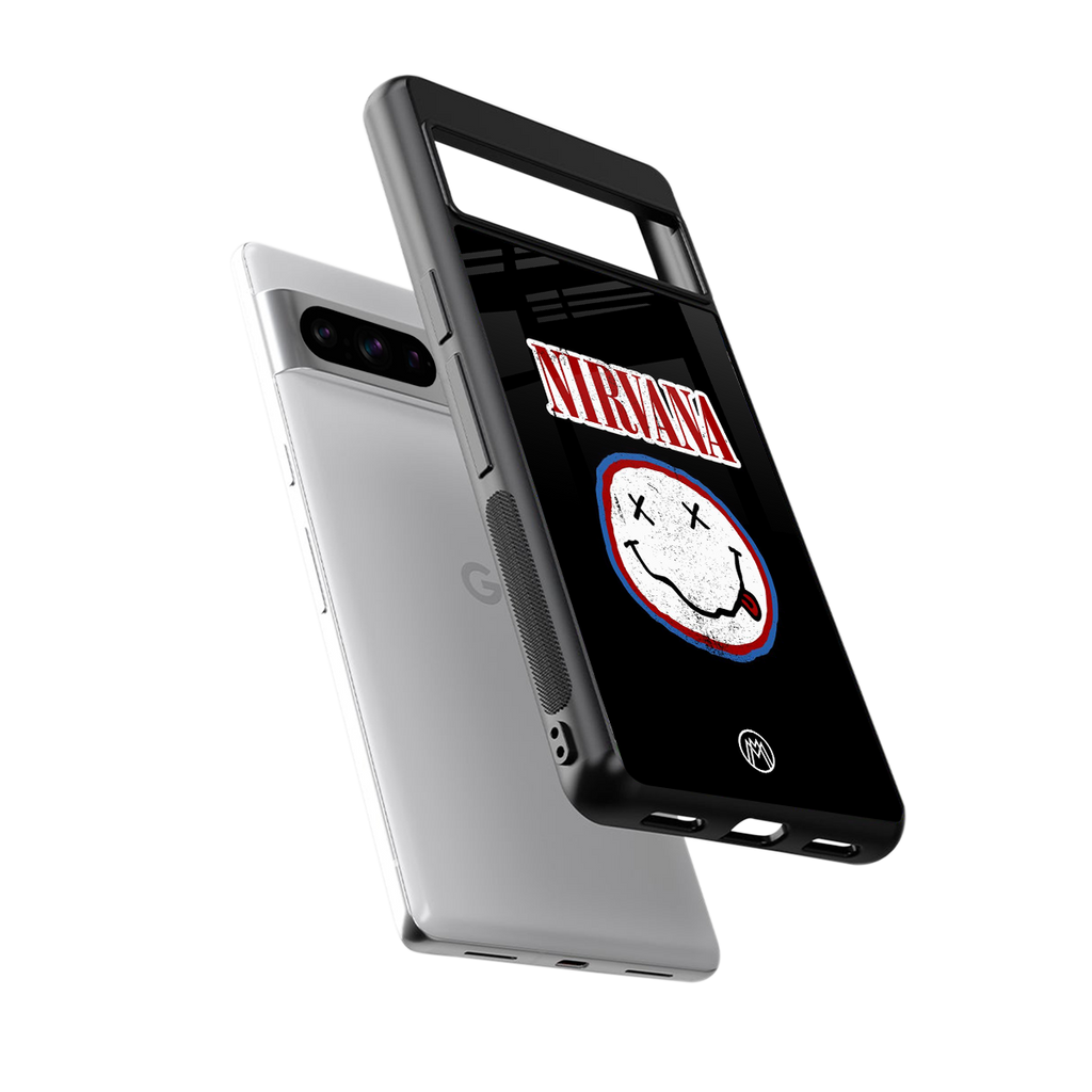nirvana back phone cover | glass case for google pixel 8 pro