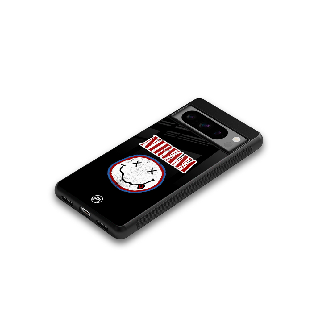 nirvana back phone cover | glass case for google pixel 8 pro
