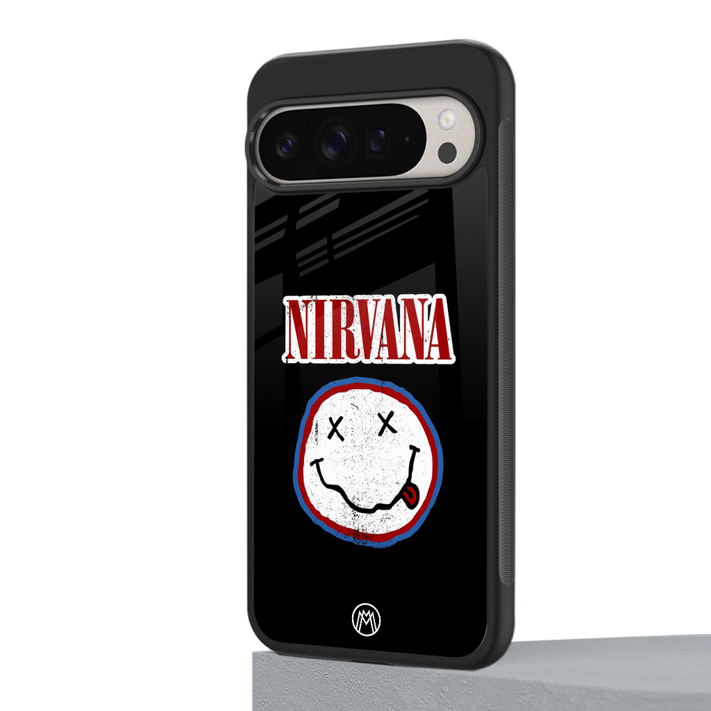 nirvana back phone cover | glass case for google pixel 9 pro