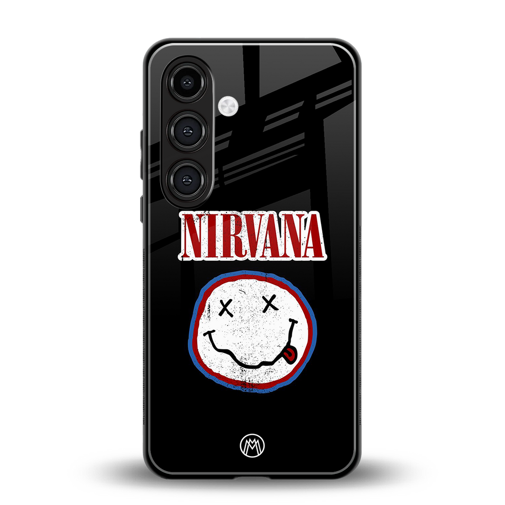 nirvana back phone cover | glass case for samsung galaxy s24 fe
