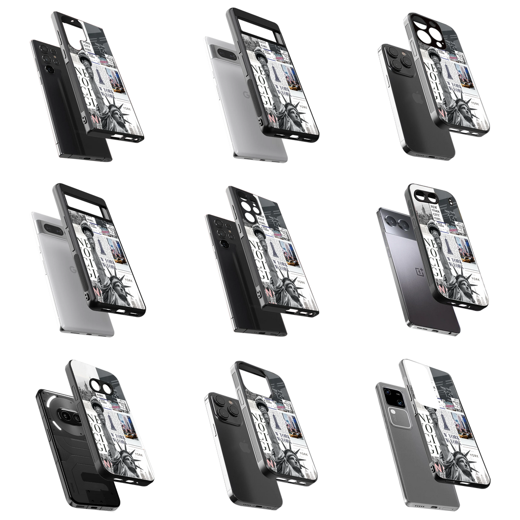 Durable Glass Back Mobile Case for iPhone, Samsung, OnePlus, Google Pixel, Redmi, Vivo, Oppo