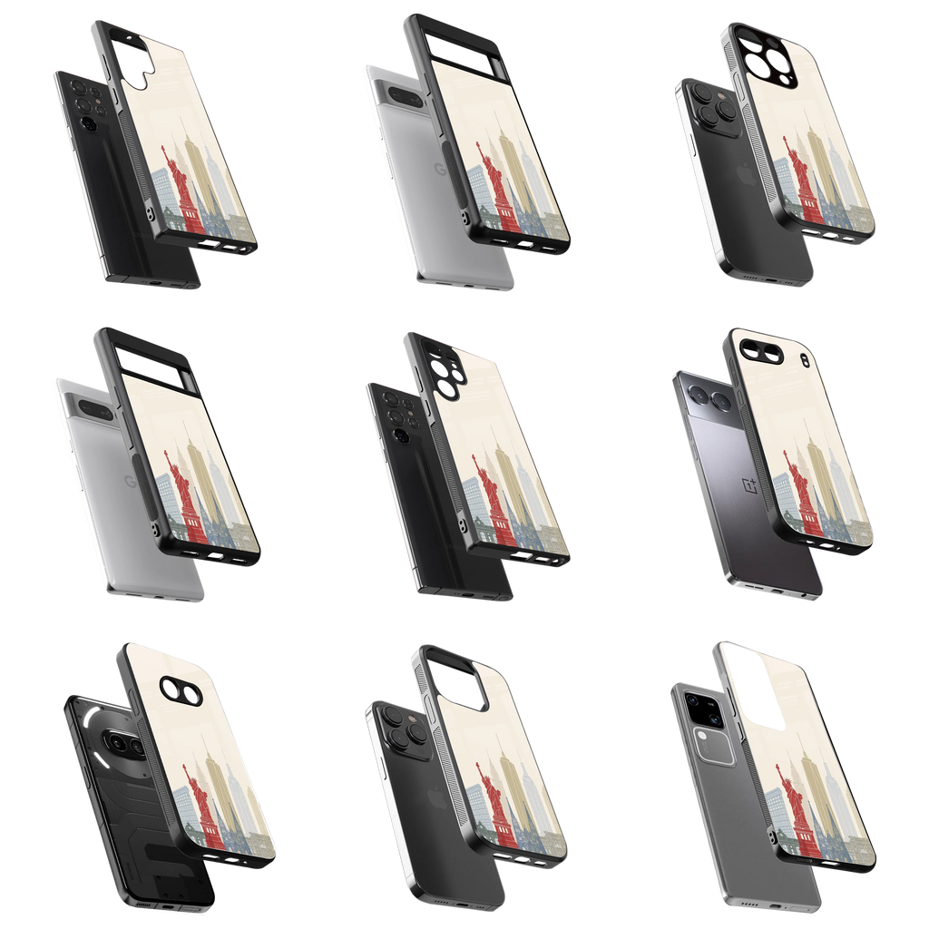 Durable Glass Back Mobile Case for iPhone, Samsung, OnePlus, Google Pixel, Redmi, Vivo, Oppo