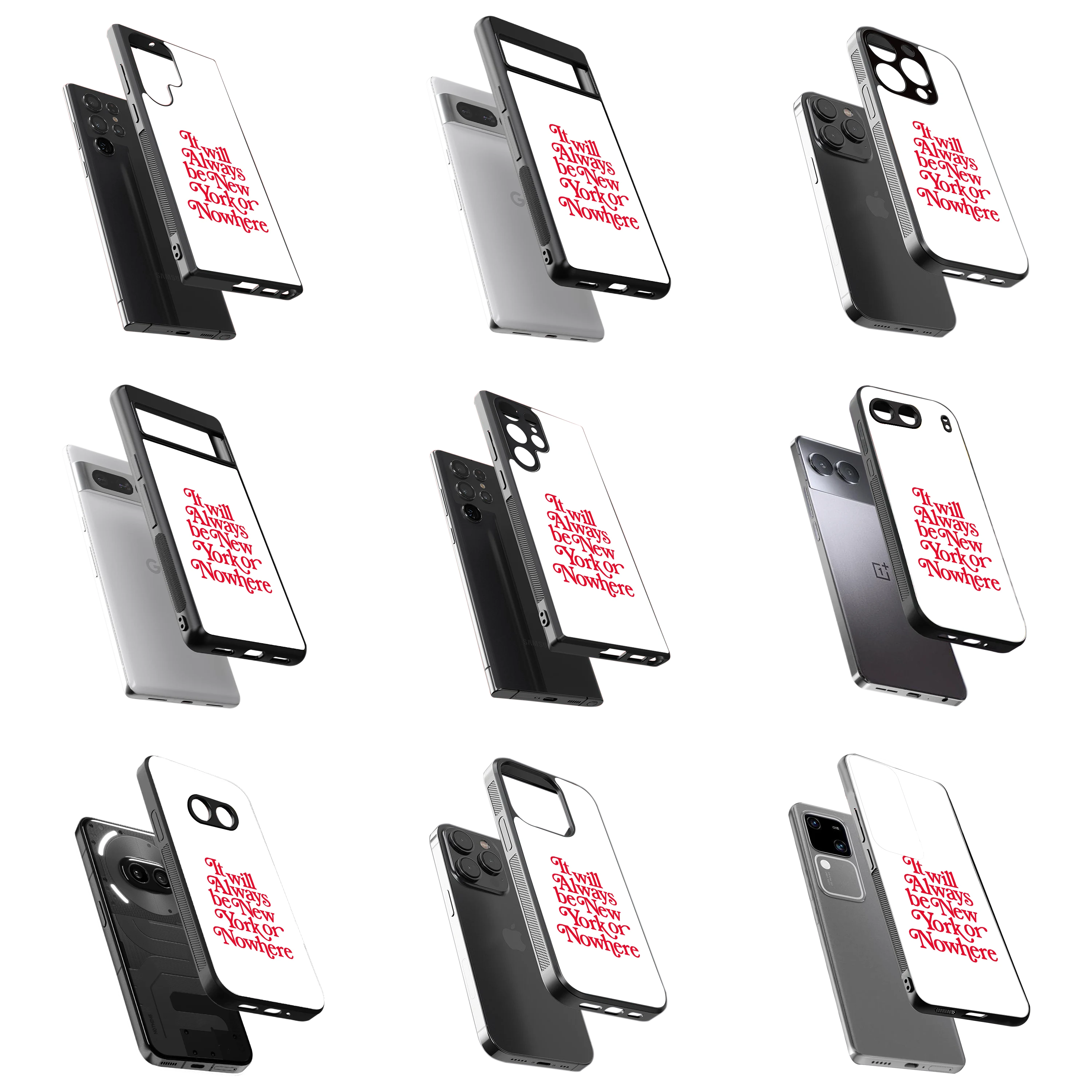 Durable Glass Back Mobile Case for iPhone, Samsung, OnePlus, Google Pixel, Redmi, Vivo, Oppo