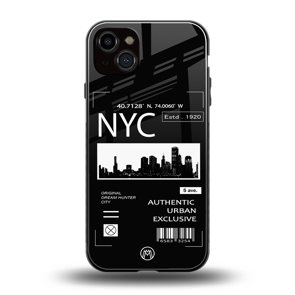 nyc back phone cover | glass case for iphone 15 plus