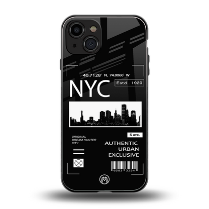 nyc back phone cover | glass case for iphone 15