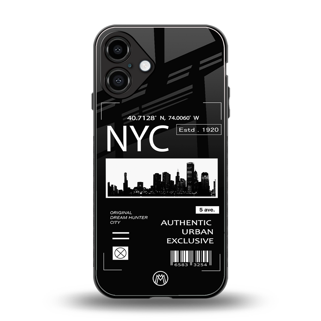 nyc back phone cover | glass case for iphone 16 plus