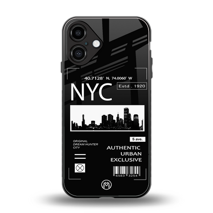 nyc back phone cover | glass case for iphone 16 plus