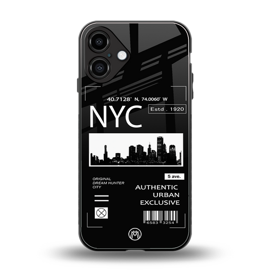 nyc back phone cover | glass case for iphone 16 plus