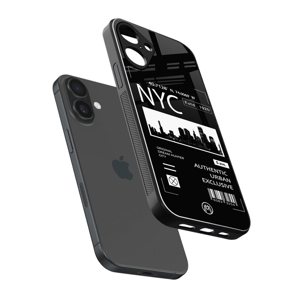 nyc back phone cover | glass case for iphone 16 plus