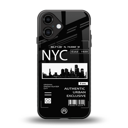 nyc back phone cover | glass case for iphone 16