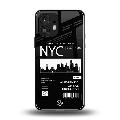 nyc back phone cover | glass case for nothing phone 2