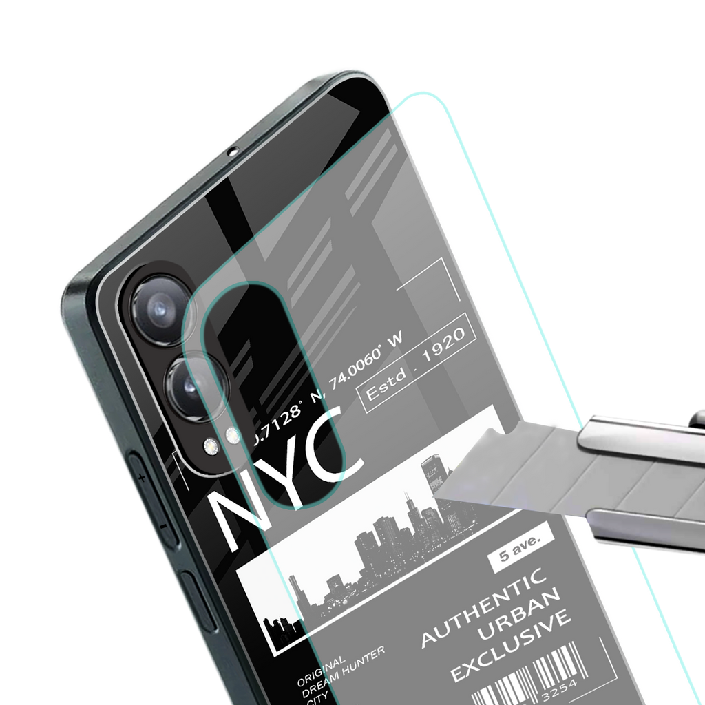 nyc back phone cover | glass case for oneplus nord ce 4 lite