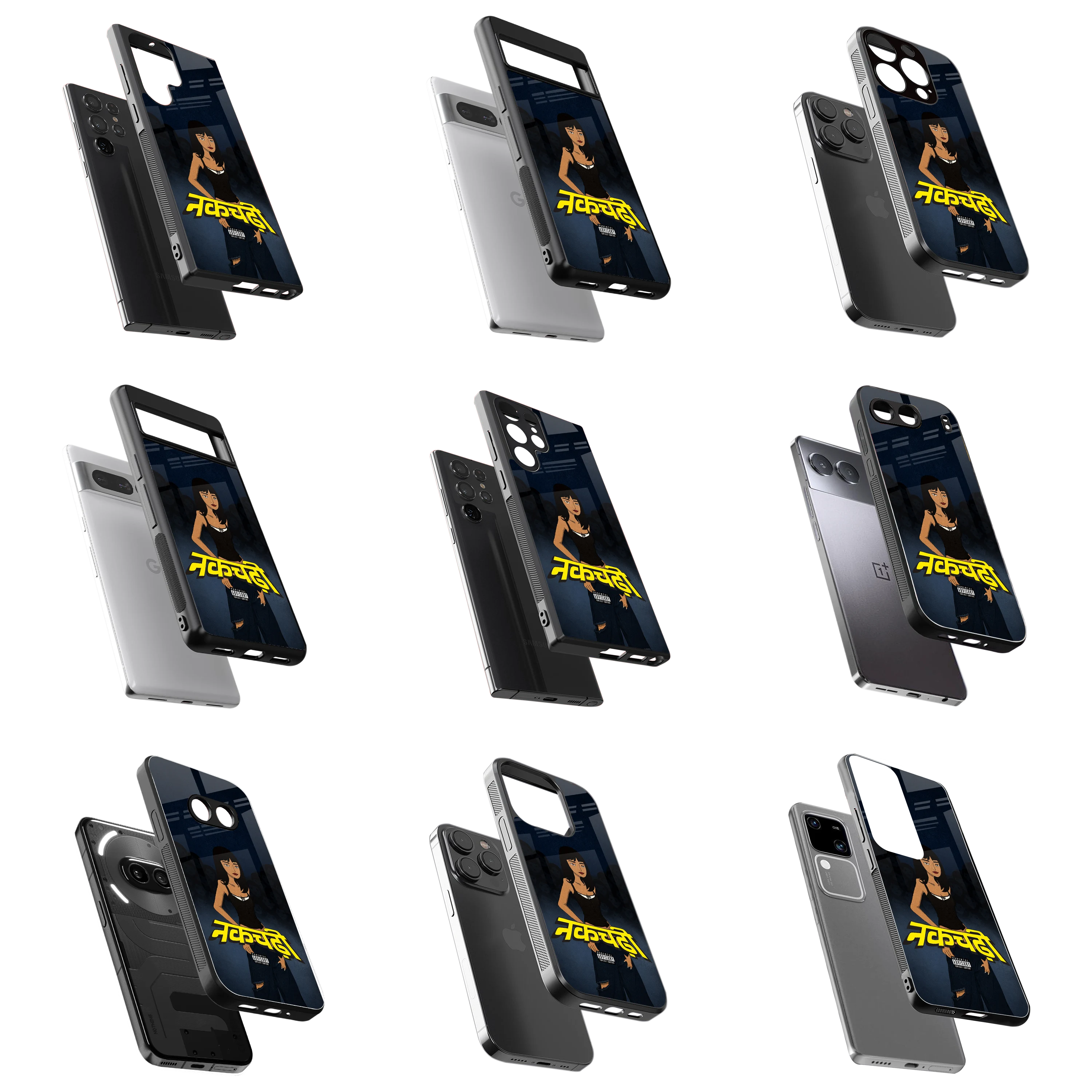 Durable Glass Back Mobile Case for iPhone, Samsung, OnePlus, Google Pixel, Redmi, Vivo, Oppo