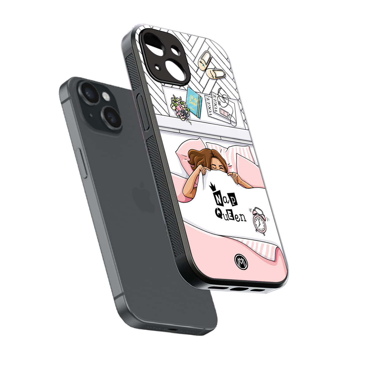 nap queen girl back phone cover | glass case for iphone 13 mini
