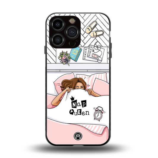 nap queen girl back phone cover | glass case for iphone 13 pro max