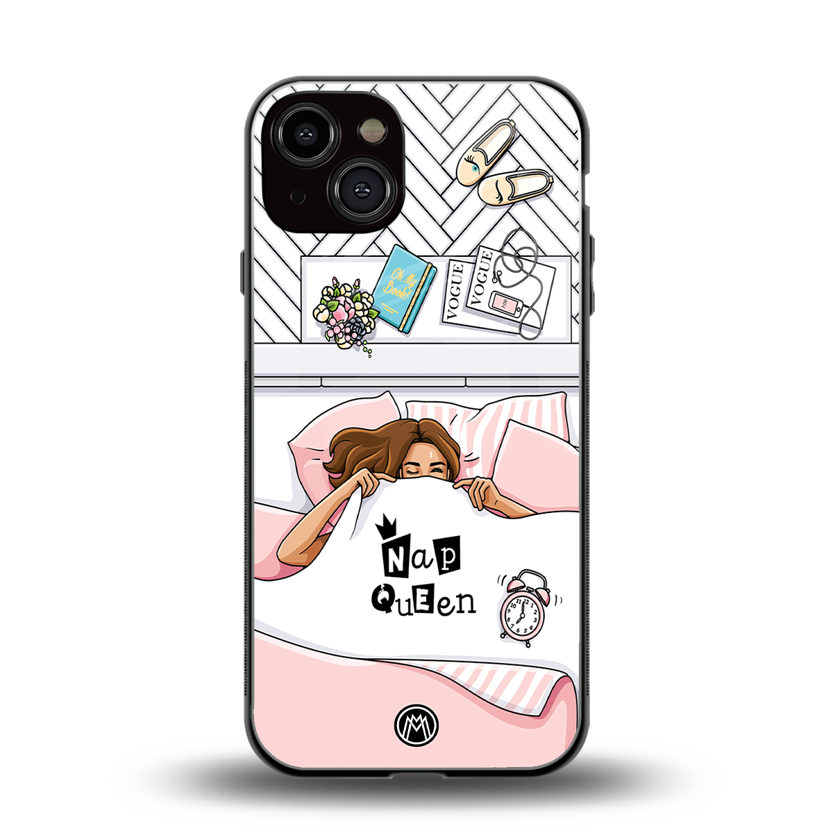 nap queen girl back phone cover | glass case for iphone 13