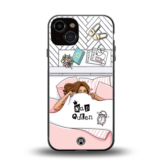 nap queen girl back phone cover | glass case for iphone 13