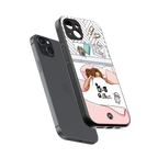 nap queen girl back phone cover | glass case for iphone 14 plus