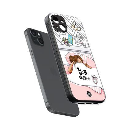 nap queen girl back phone cover | glass case for iphone 14 plus