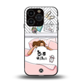 nap queen girl back phone cover | glass case for iphone 15 pro