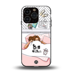 nap queen girl back phone cover | glass case for iphone 15 pro