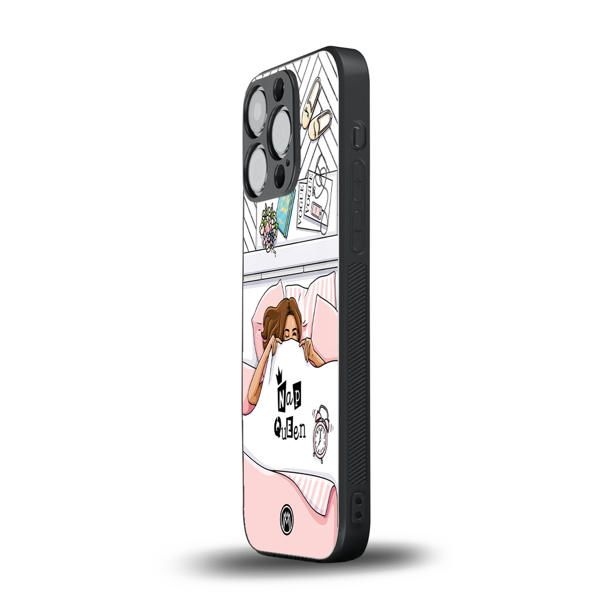 nap queen girl back phone cover | glass case for iphone 15 pro