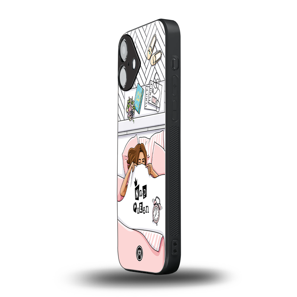 nap queen girl back phone cover | glass case for iphone 16 plus