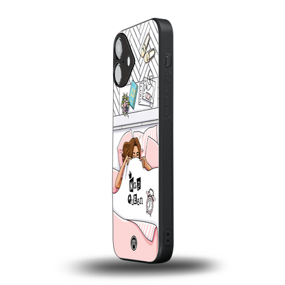nap queen girl back phone cover | glass case for iphone 16 plus