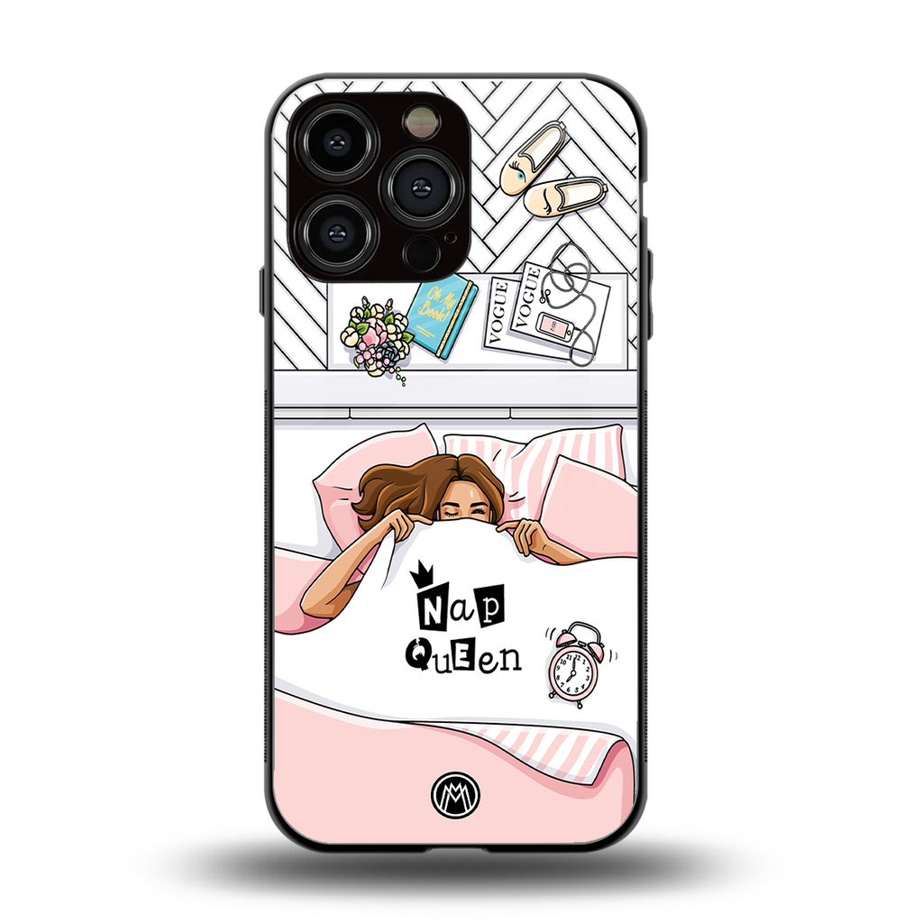 nap queen girl back phone cover | glass case for iphone 16 pro max